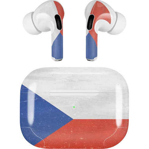 Czech Republic Flag Distressed AirPods Skins